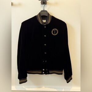 Saint Laurent black velvet bomber